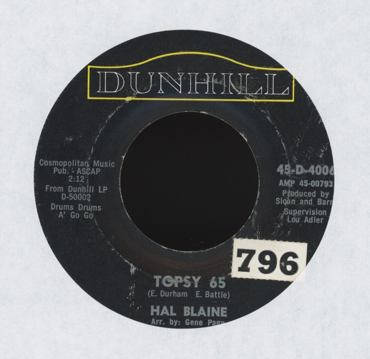Hal Blaine - Topsy 65 on Dunhill Instro Mod Rocker 45
