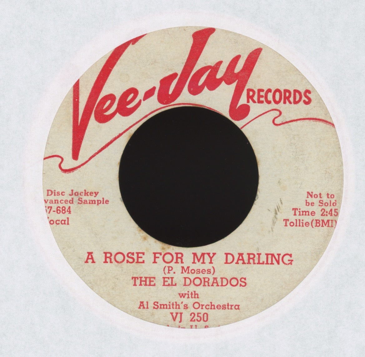The El Dorados - Tears On My Pillow on Vee Jay Promo R&B Doo Wop 45