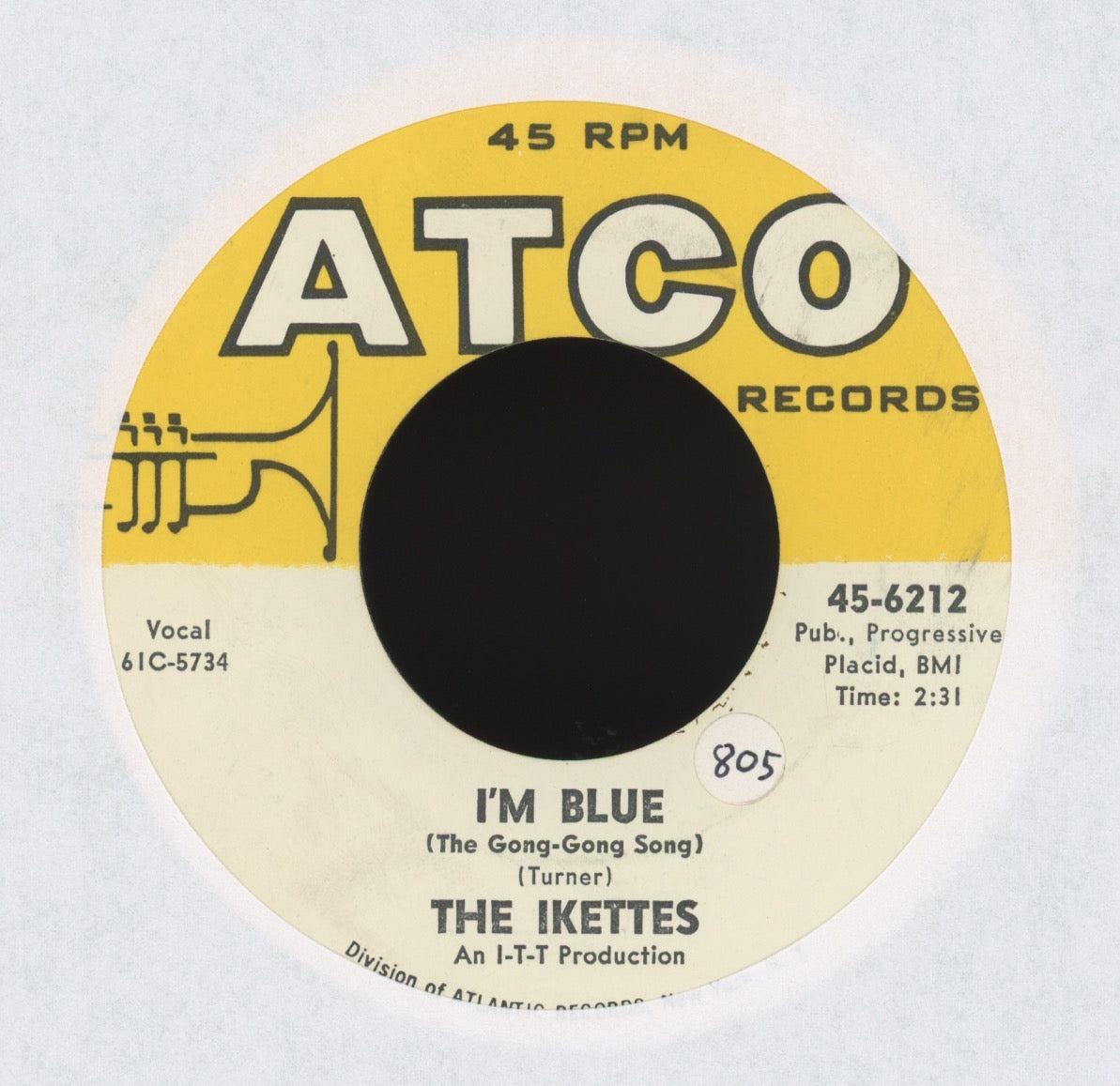 The Ikettes - I'm Blue (The Gong-Gong Song) on Atco R&B 45