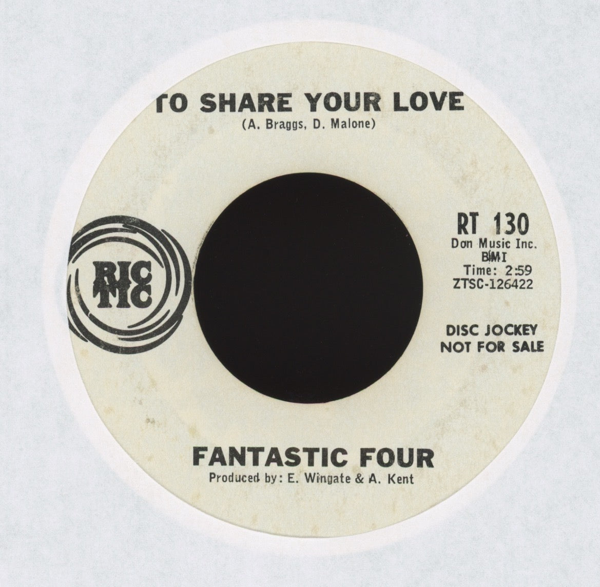 Fantastic Four - As Long As I Live (I Live For You) on Ric Tic Promo Northern Soul 45