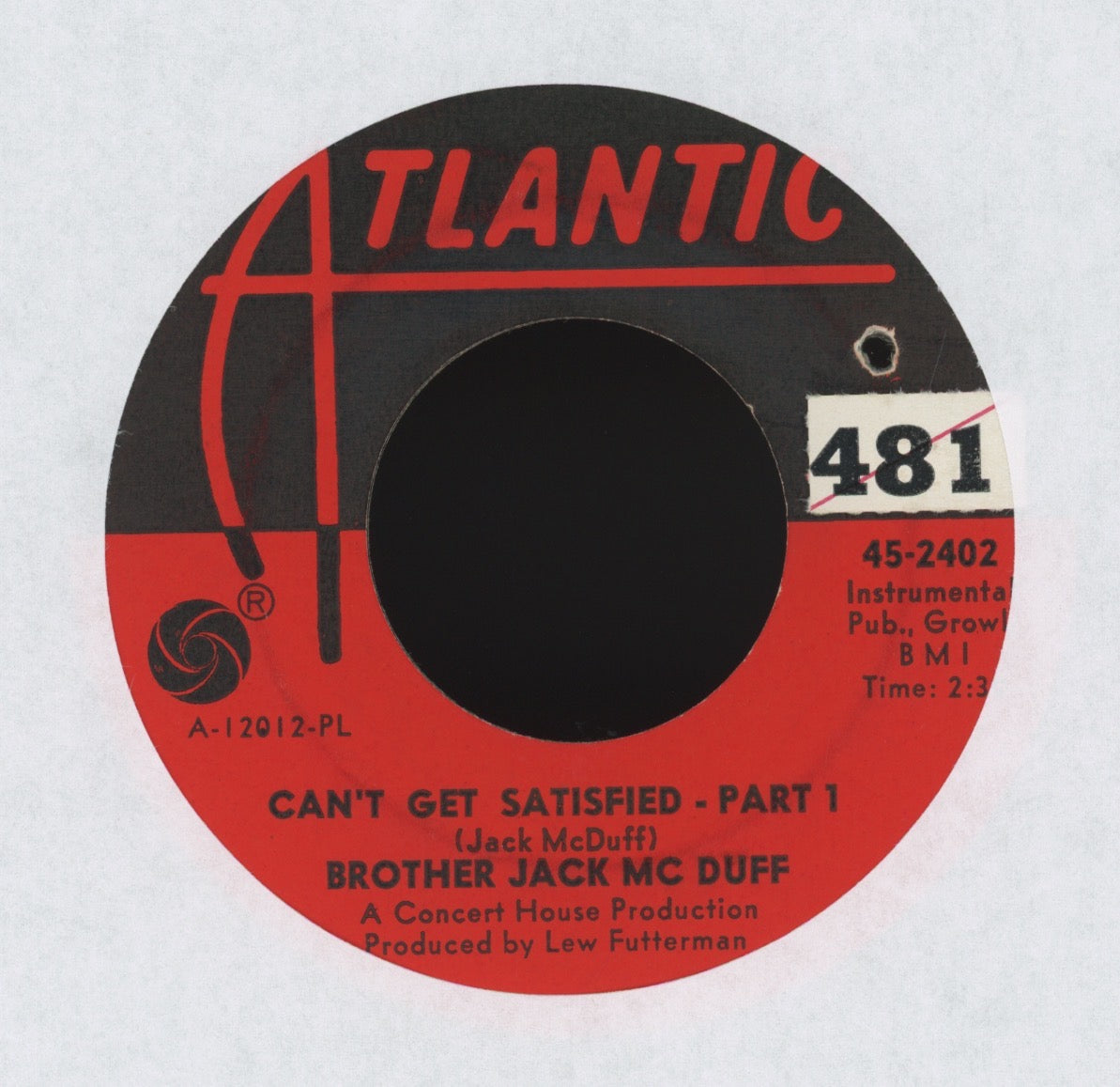 Brother Jack McDuff - Can't Get Satisfied on Atlantic Jazz Funk Mod 45