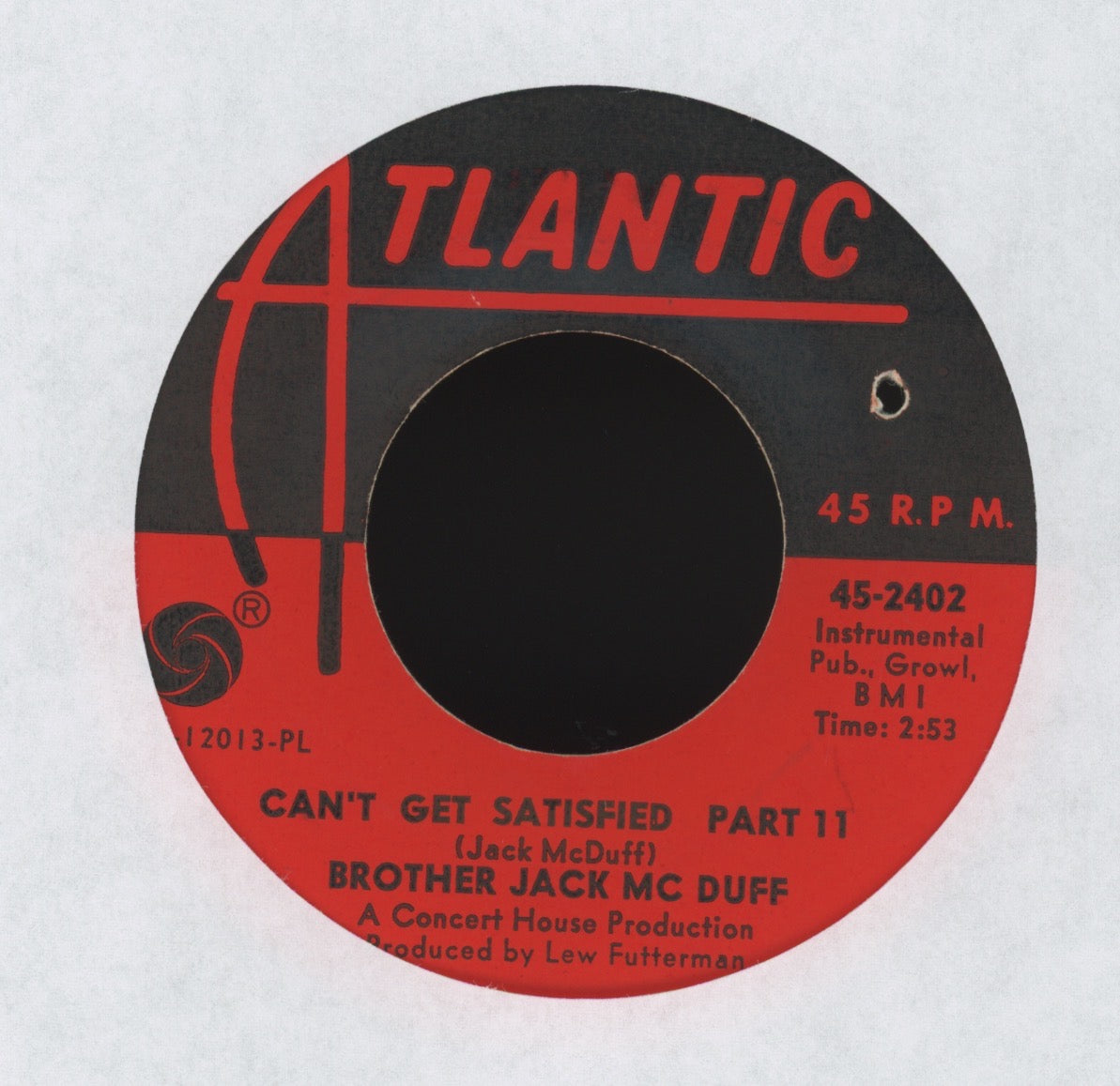 Brother Jack McDuff - Can't Get Satisfied on Atlantic Jazz Funk Mod 45