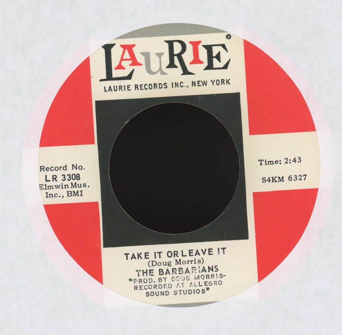 The Barbarians - Are You A Boy Or Are You A Girl on Laurie Garage 45