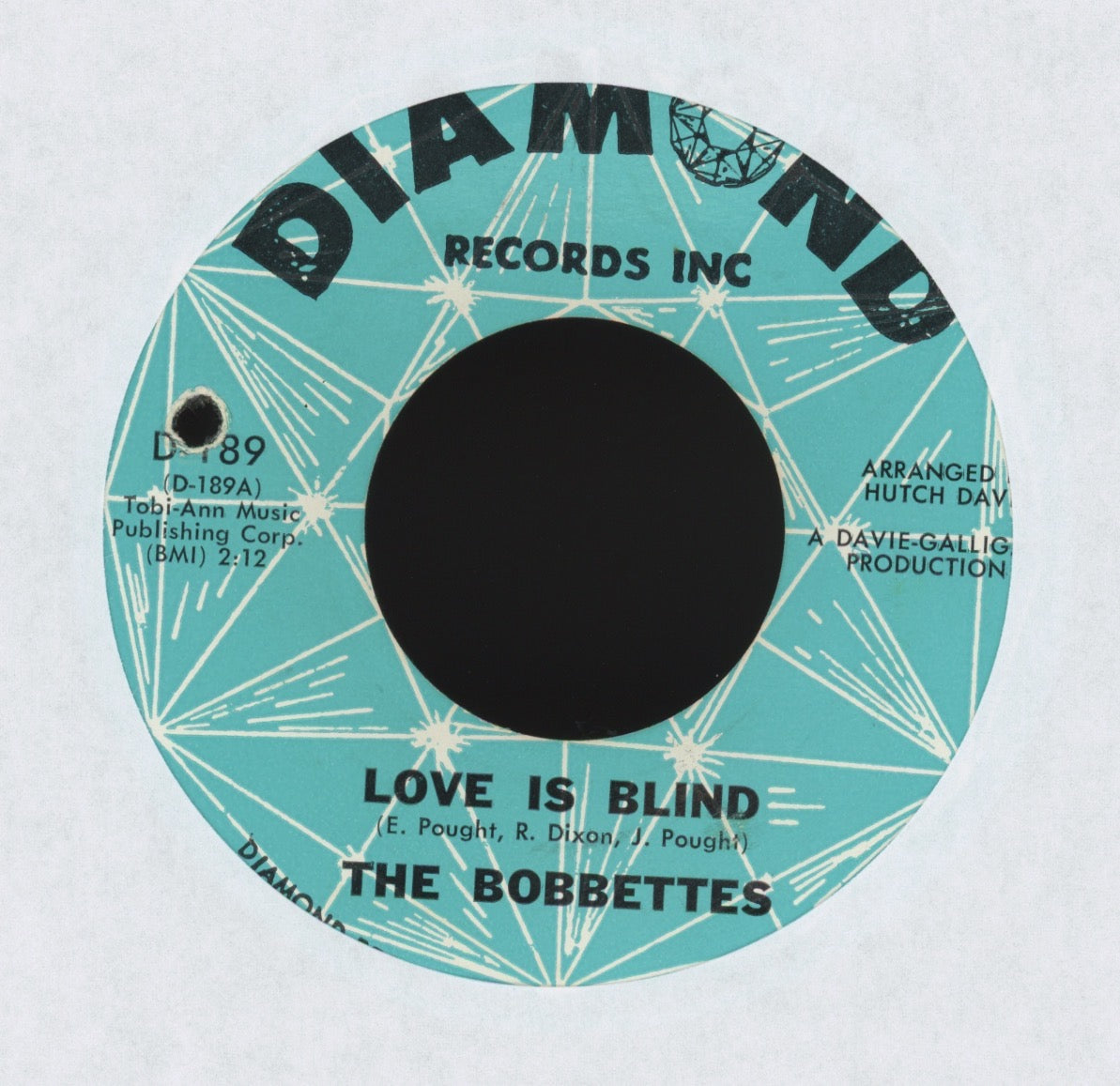 The Bobbettes - Love Is Blind / Teddy on Diamond R&B 45