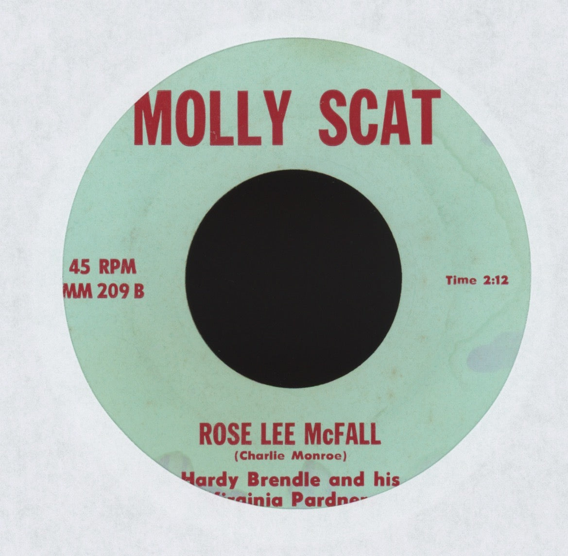 Hardy Brendle And His Virginia Pardners - Your Smile Comes Back To Me on Molly Scat Bluegrass 45