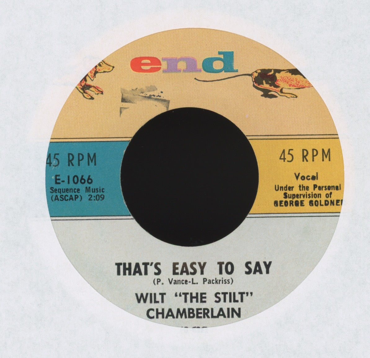 Wilt "The Stilt" Chamberlain - That's Easy To Say / By The River on End R&B 45