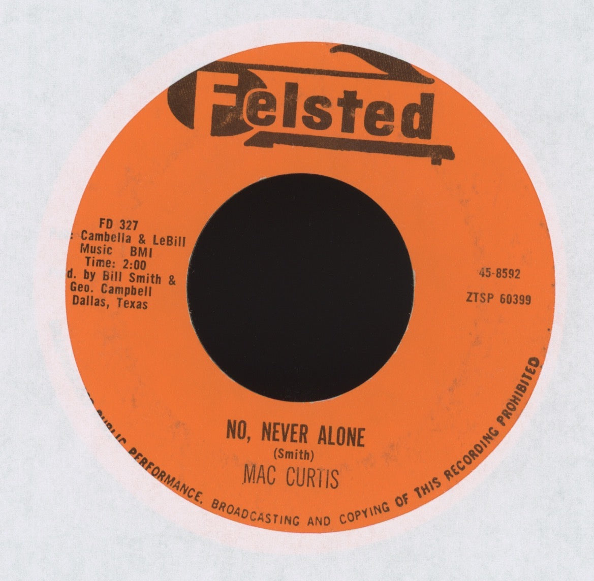 Mac Curtis - Come Back Baby on Felsted Country 45