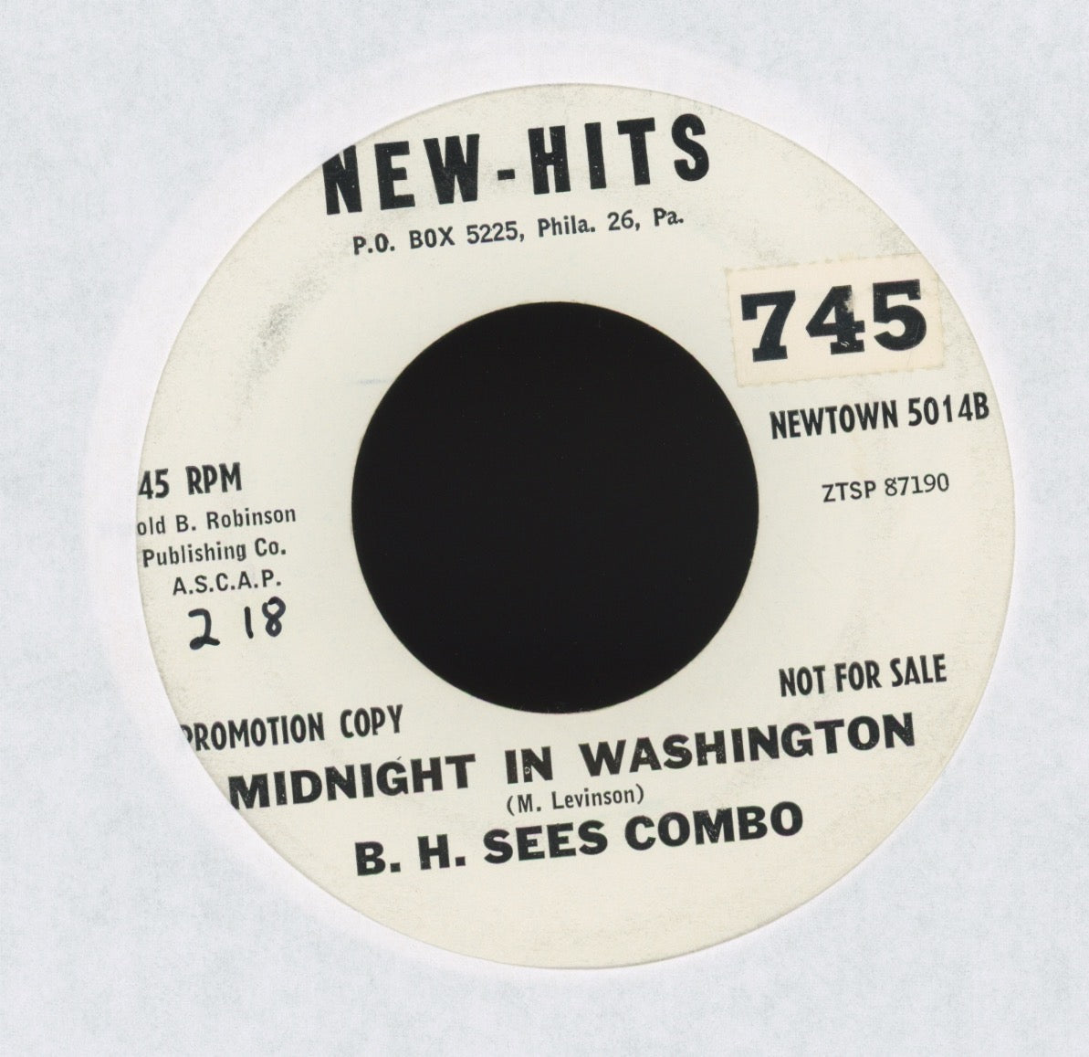 B.H. Sees Combo - White Parrakeet on New Hits Promo Instro Rocker 45 Bill Haley