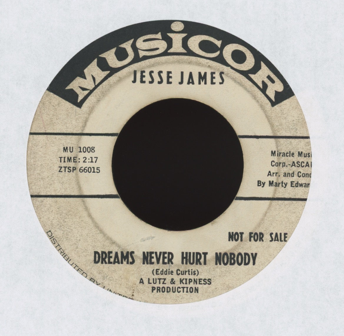 Jesse James - Dreams Never Hurt Nobody on Musicor Promo R&B Popcorn 45