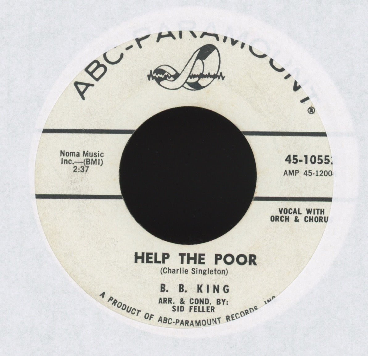 B.B. King - Help The Poor on ABC Paramount Promo R&B Popcorn 45