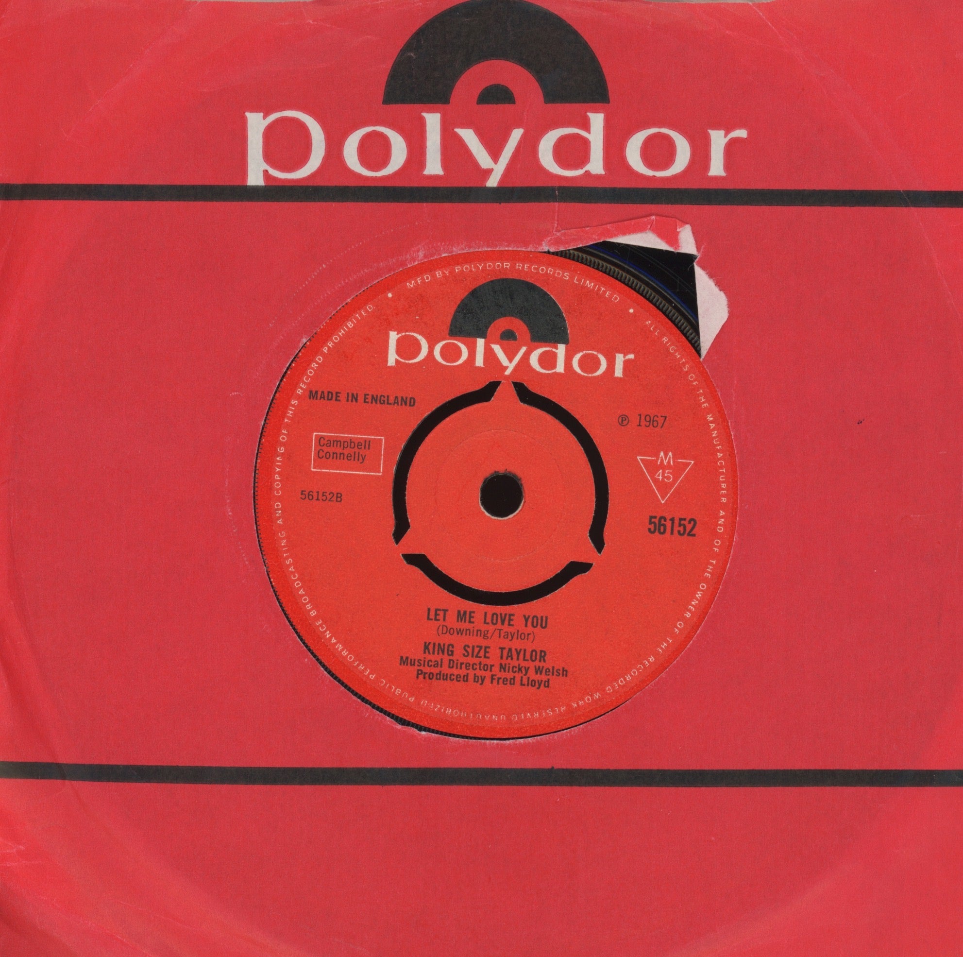 Kingsize Taylor - Thinkin' on Polydor UK Mod Beat 45