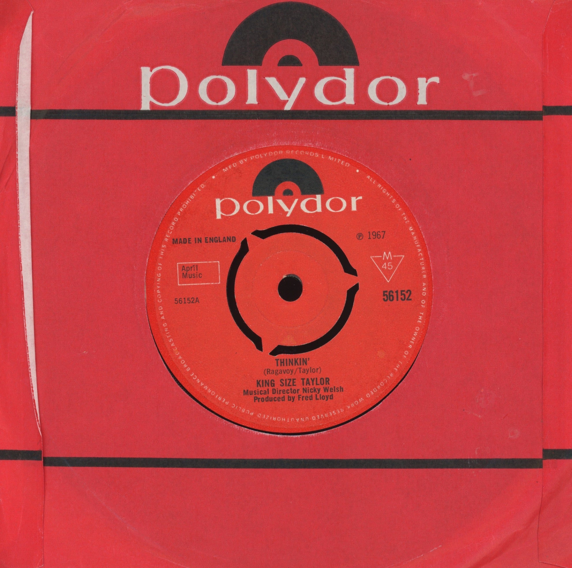 Kingsize Taylor - Thinkin' on Polydor UK Mod Beat 45