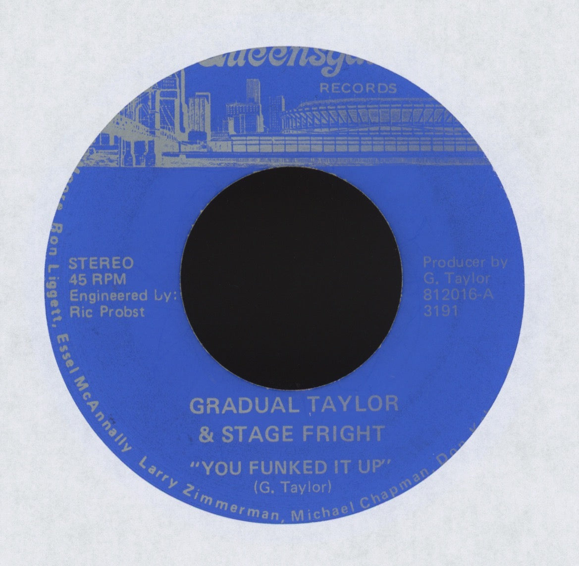 Gradual Taylor & Stage Fright - You Funked It Up / Shake That Hiney on Queensgate Funk 45