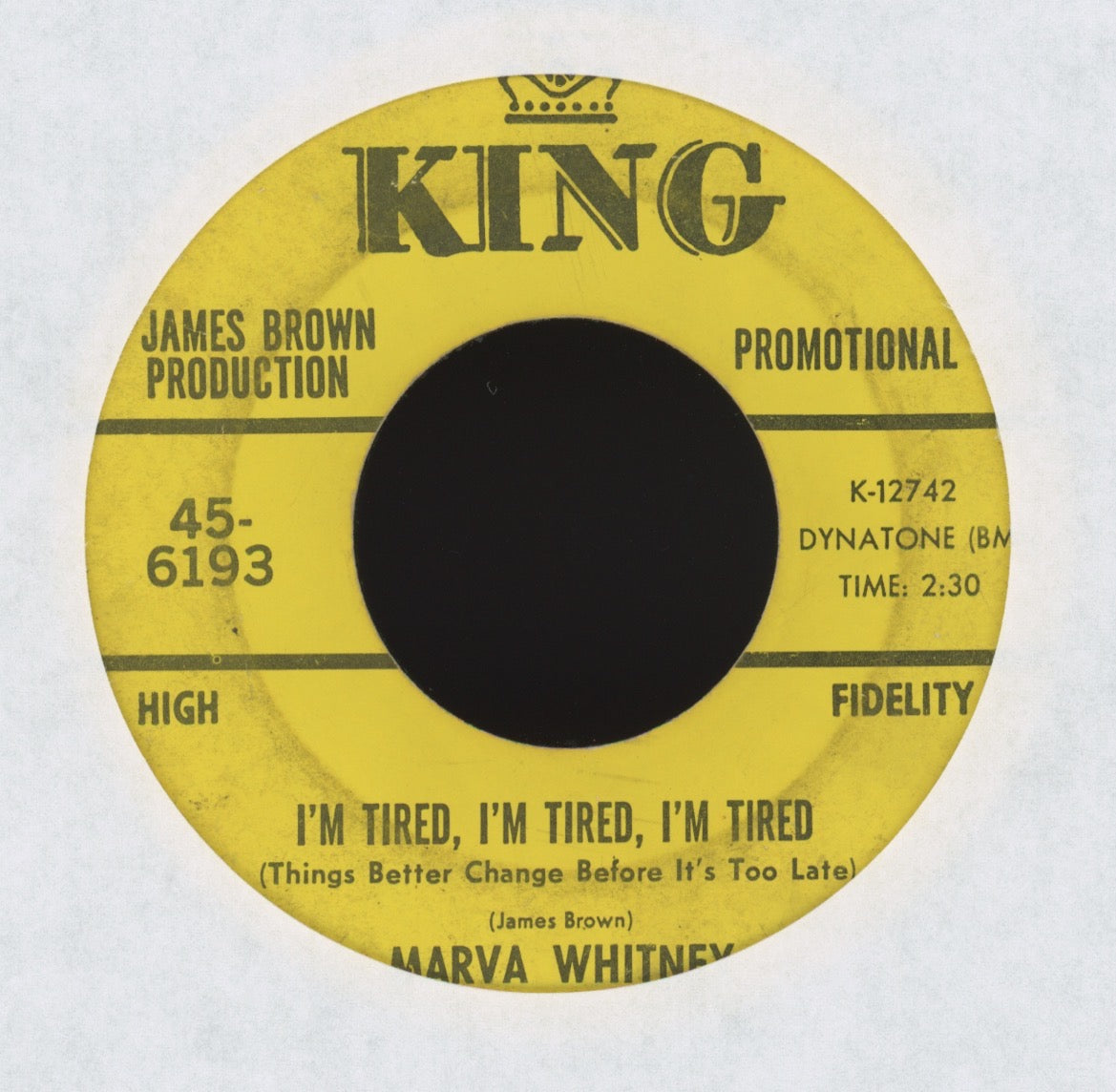 Marva Whitney - I'm Tired, I'm Tired, I'm Tired on King Promo Funk 45