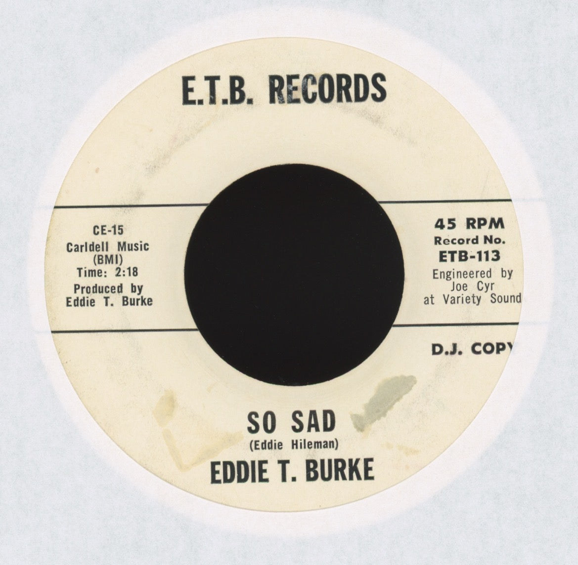 Eddie T. Burke - So Sad on E.T.B. Promo Garage Psych 45
