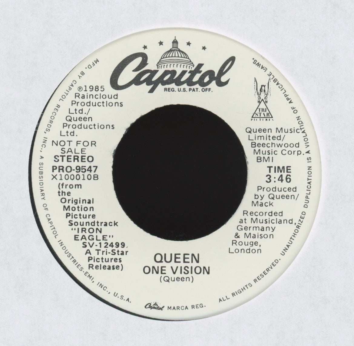 Queen - One Vision on Elektra Promo Rock 45