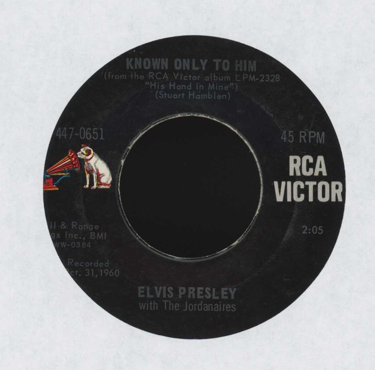 Elvis Presley & The Jordanaires - Joshua Fit The Battle on RCA 447-0651 Gold Standard 45 With Picture Sleeve