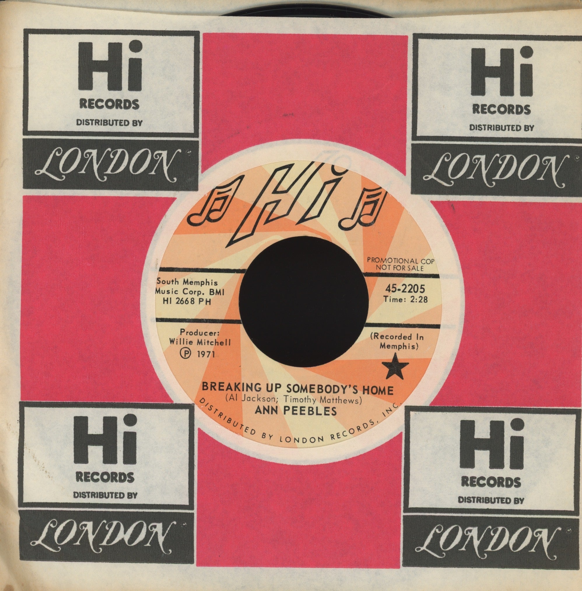 Ann Peebles - Breaking Up Somebody's Home on Hi Promo Funk 45