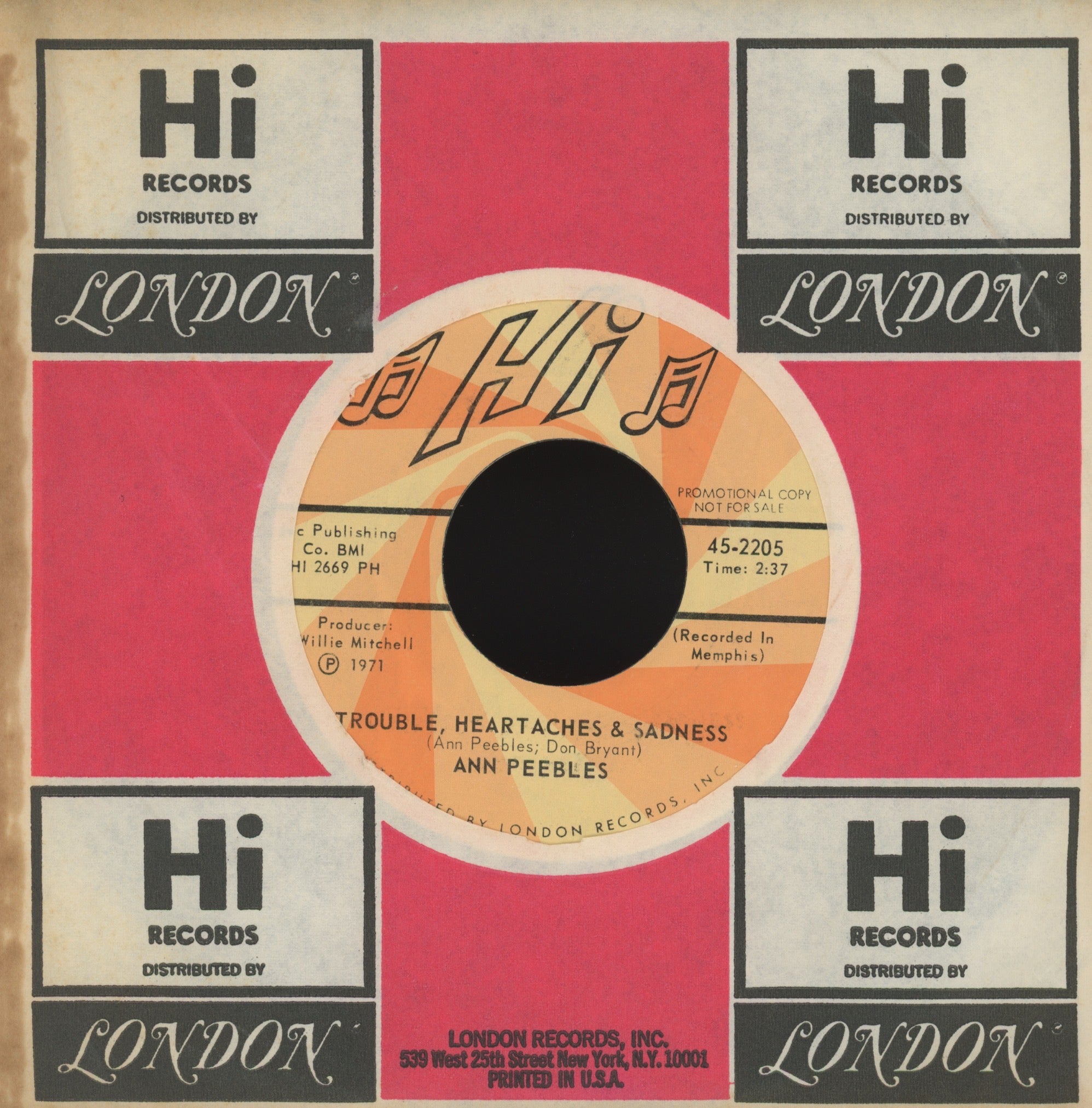 Ann Peebles - Breaking Up Somebody's Home on Hi Promo Funk 45