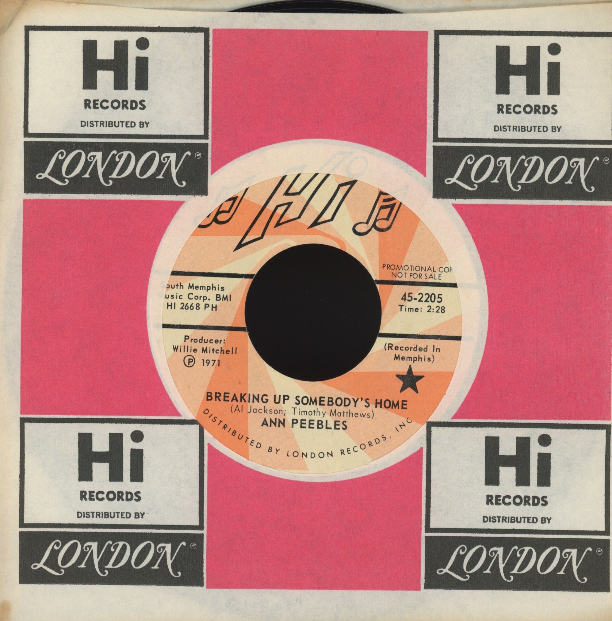 Ann Peebles - Breaking Up Somebody's Home on Hi Promo Funk 45
