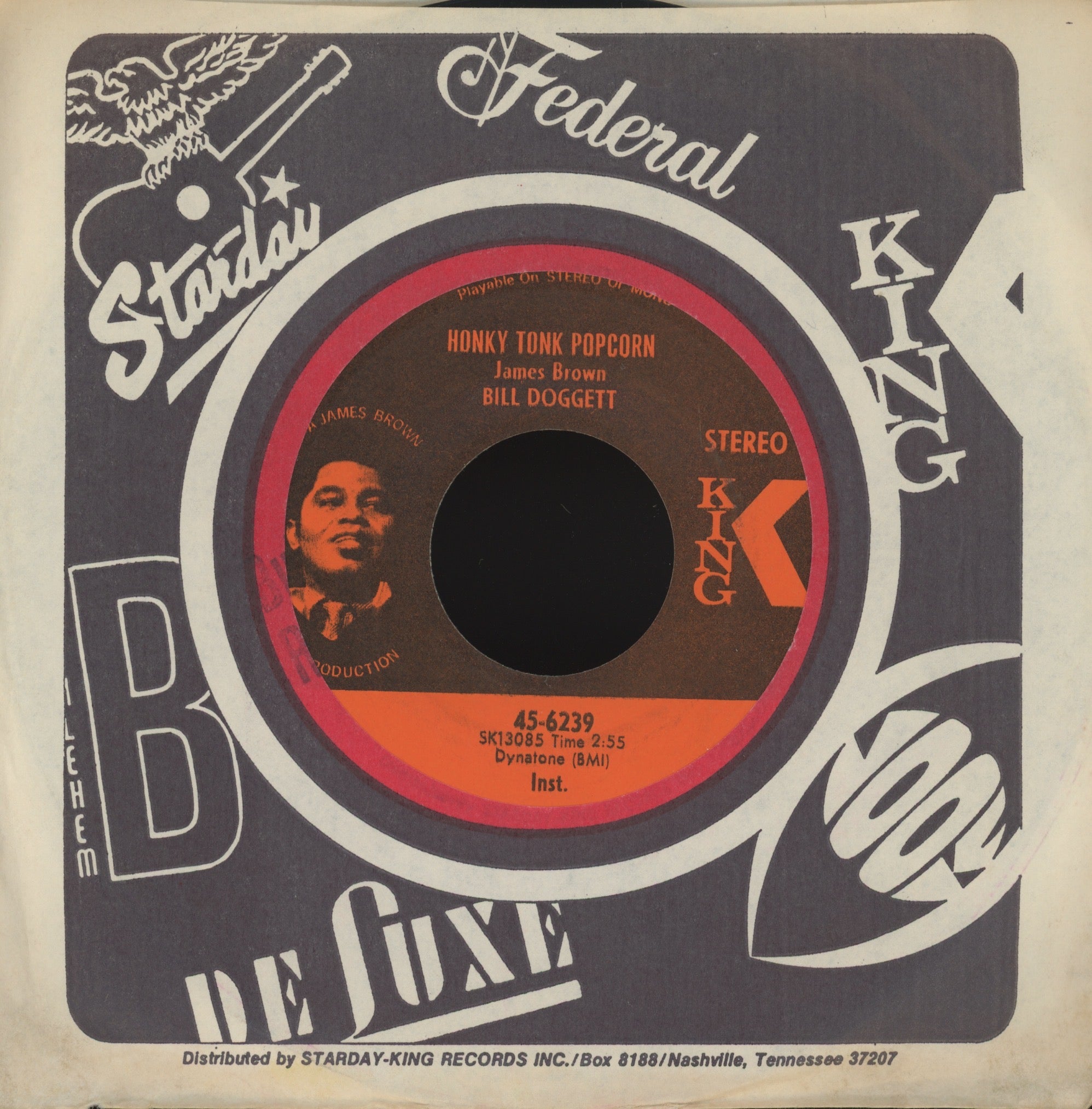 Bill Doggett - Honky Tonk Popcorn on King Funk 45