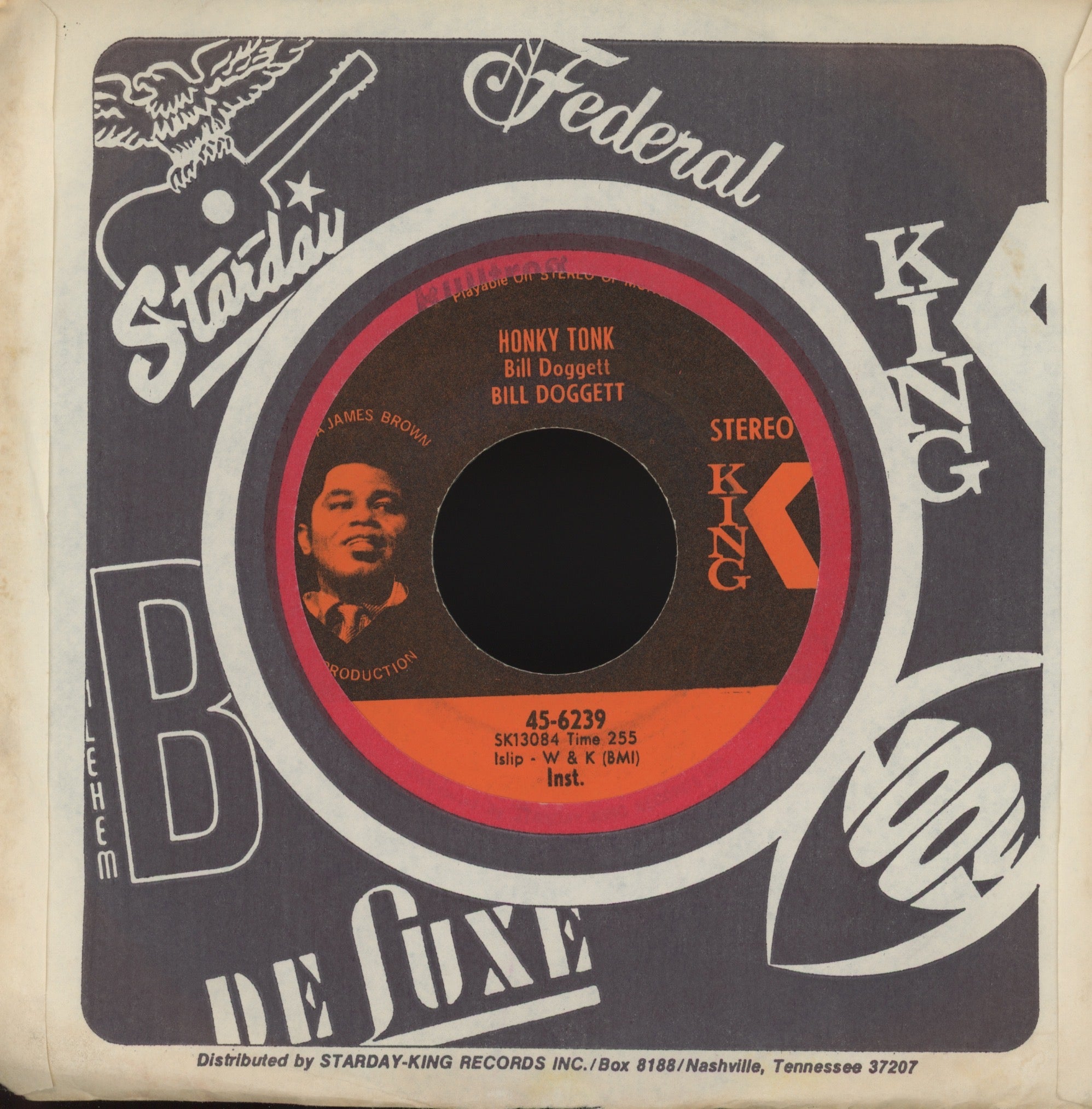 Bill Doggett - Honky Tonk Popcorn on King Funk 45