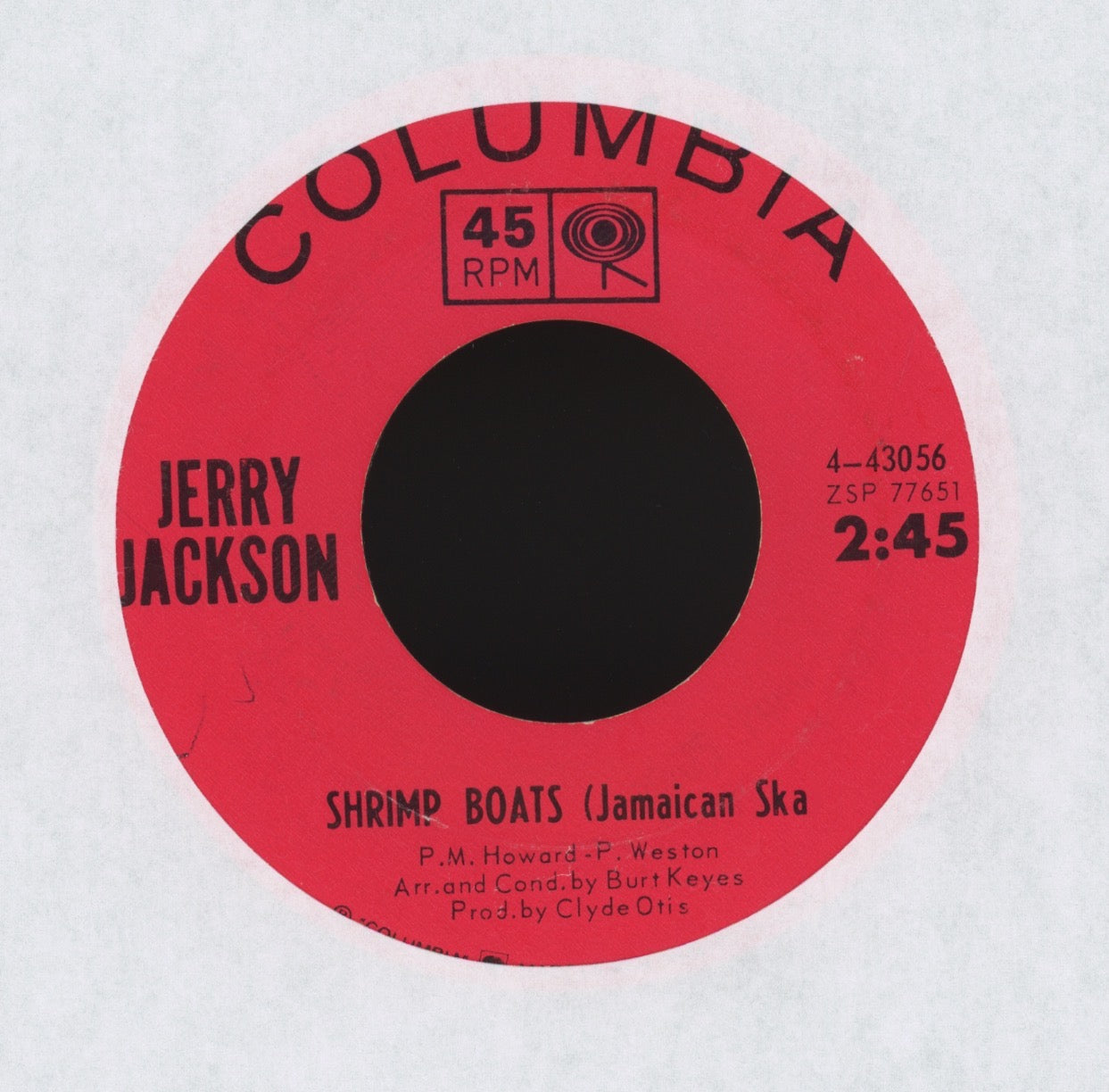Jerry Jackson - Shrimp Boats on Columbia Ska 45