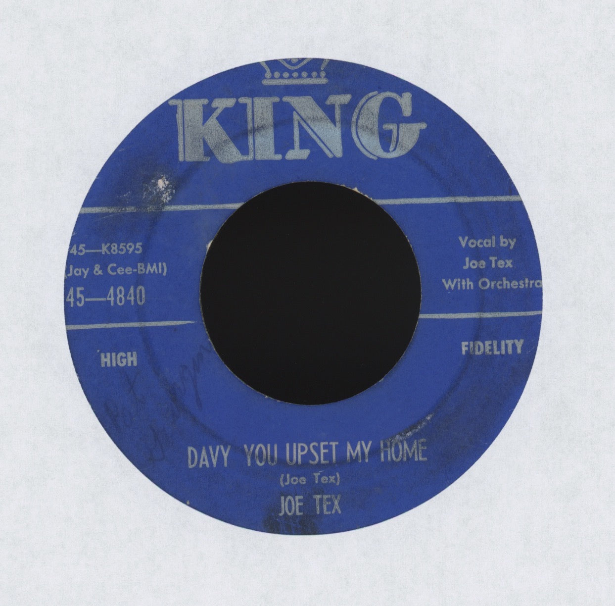 Joe Tex - Davy You Upset My Home on King R&B Rocker 45