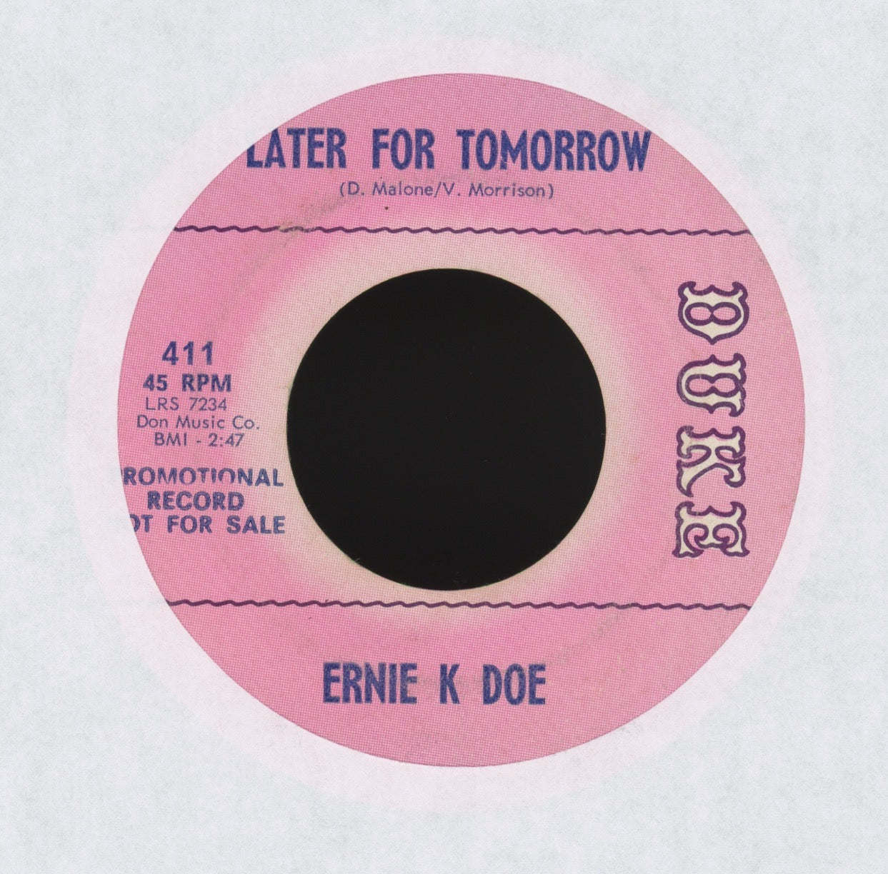 Ernie K-Doe - Dancin' Man on Duke Promo Northern Soul 45