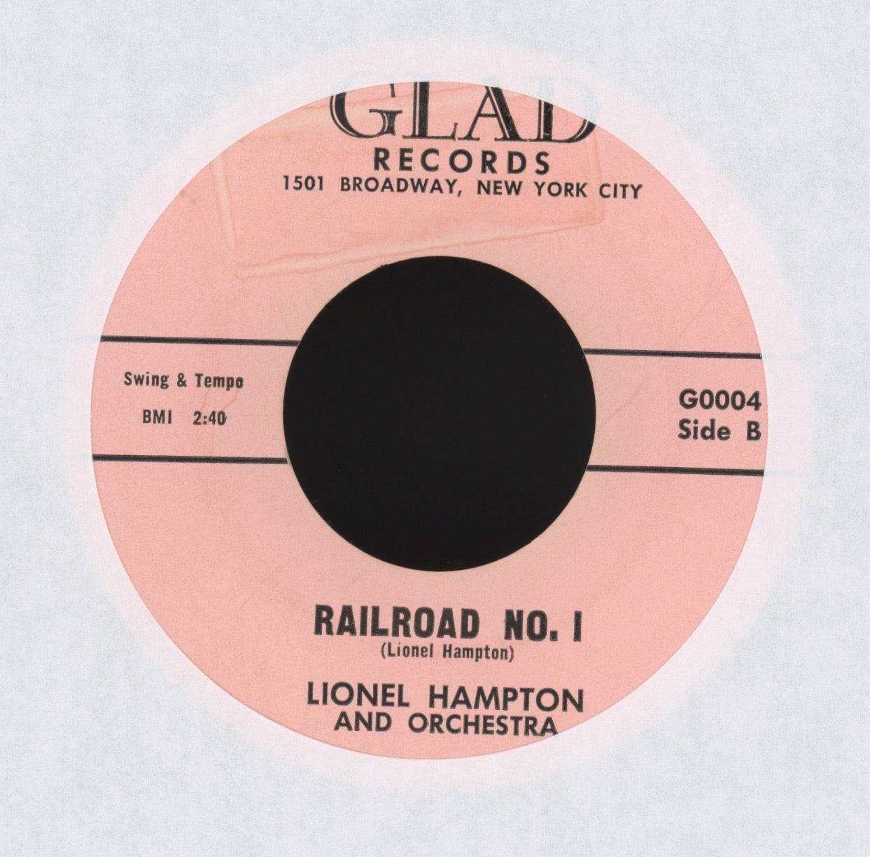 Lionel Hampton And His Orchestra - Railroad No. 1 on Glad Mod Soul Jazz Dancer 45