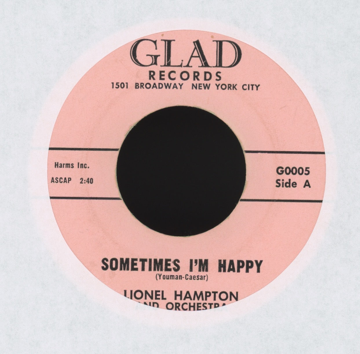Lionel Hampton And His Orchestra - Railroad No. 1 on Glad Mod Soul Jazz Dancer 45