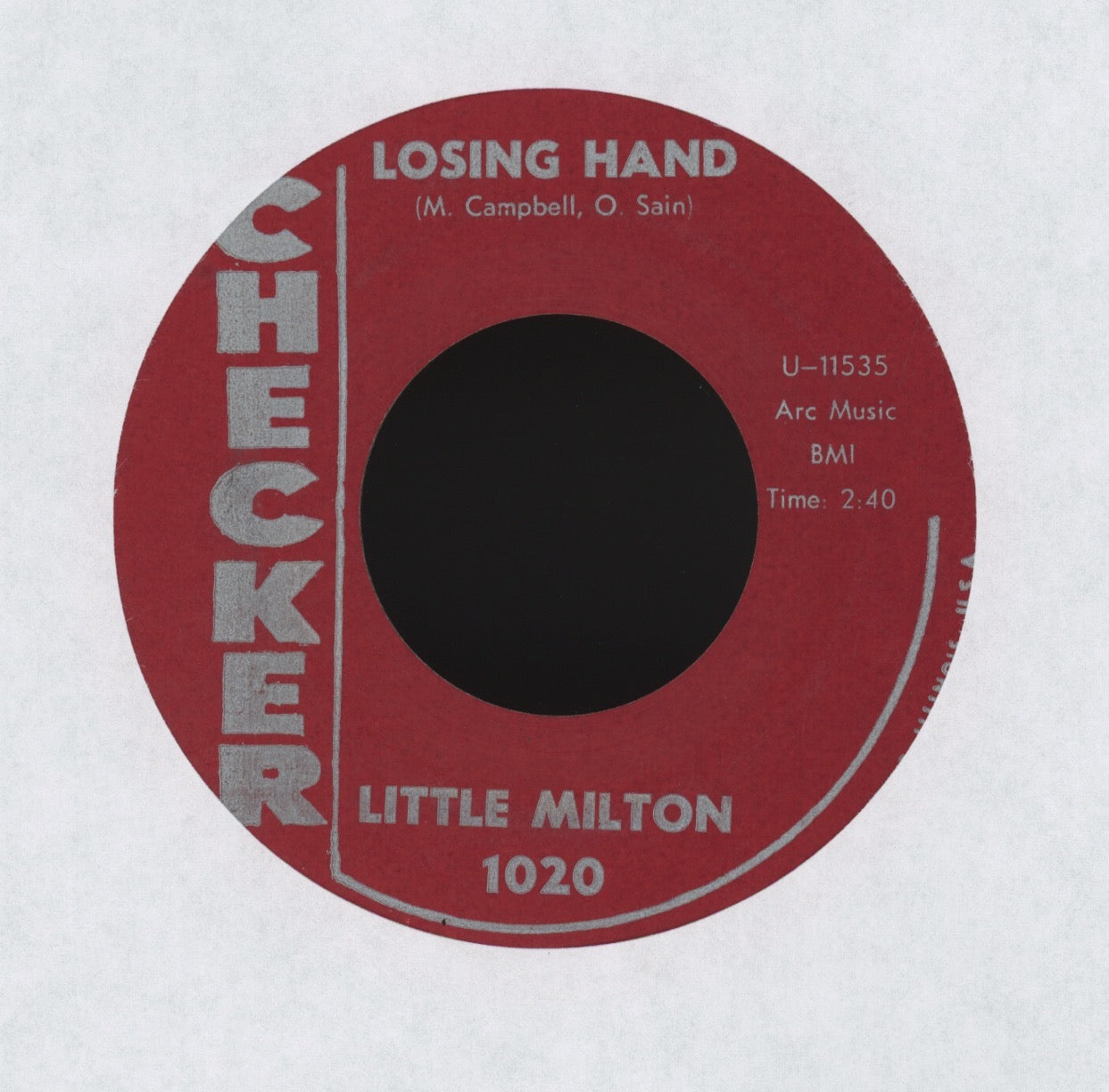 Little Milton - Losing Hand on Checker R&B Blues 45