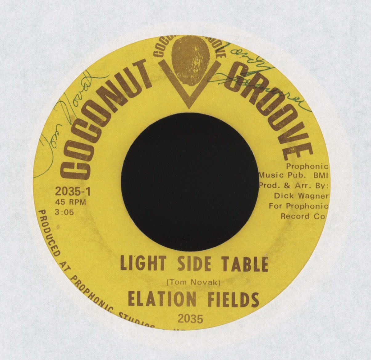 Elation Fields - Light Side Table on Coconut Groove Psych Rock 45
