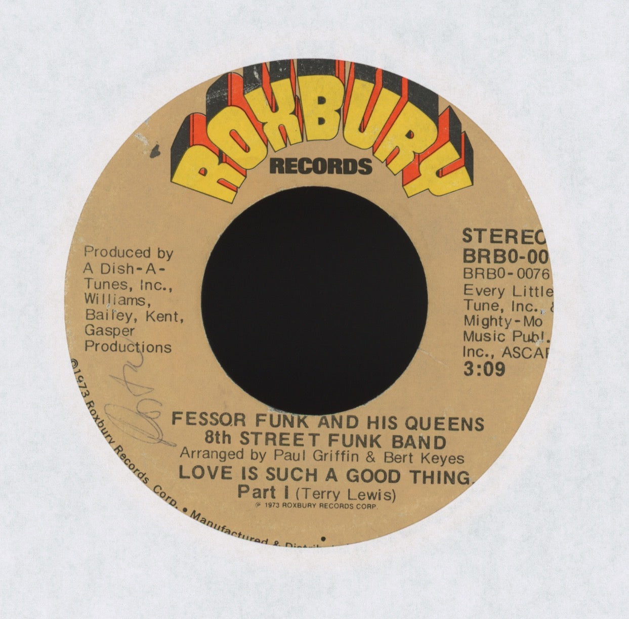 Fessor Funk And His Queens 8th Street Funk Band - Love Is Such A Good Thing on Roxbury Funk 45