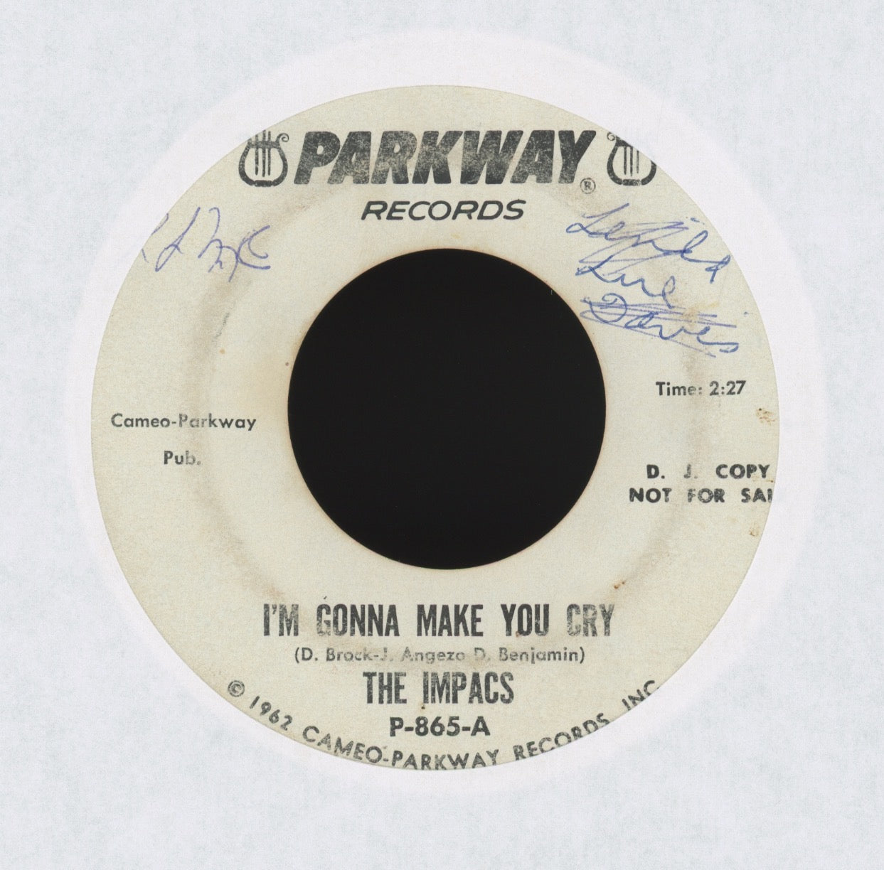 The Impacs - I'm Gonna Make You Cry on Parkway Promo Mod Garage 45