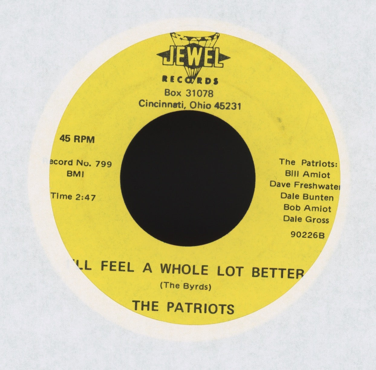 The Patriots - No More on Jewel Garage Psych 45