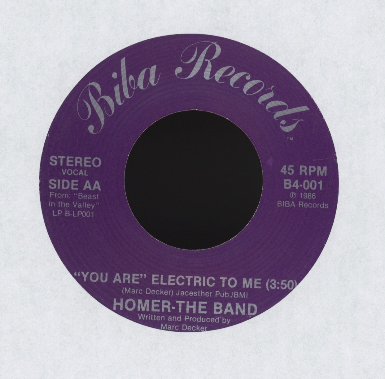 Homer-The Band - Dangerous Man on Biba Modern Soul Boogie 45