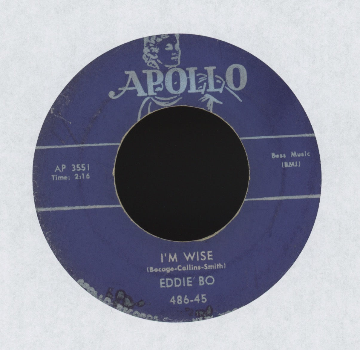 Eddie Bo - I'm Wise on Apollo R&B 45