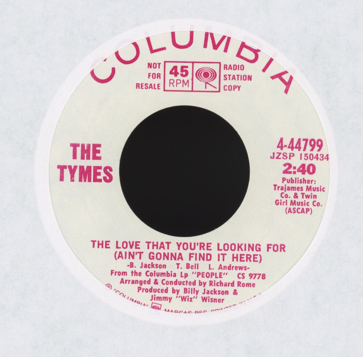 The Tymes - The Love That You're Looking For (Ain't Gonna Find It Here) on Columbia Promo Northern Soul 45