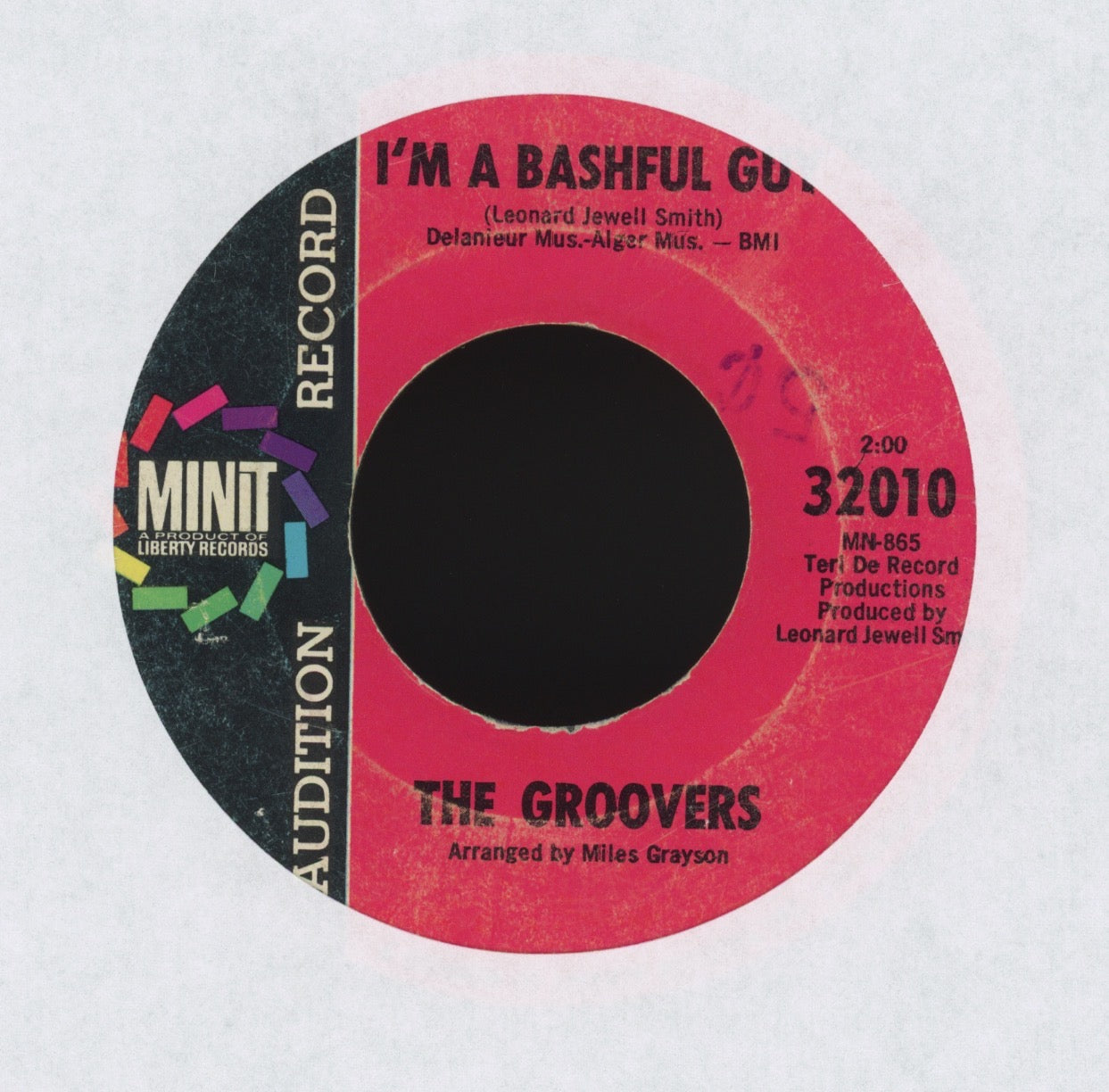The Groovers - I'm A Bashful Guy on Minit Promo Northern Soul 45
