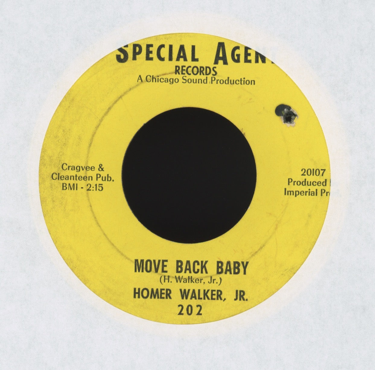 Homer Walker, Jr. - Move Back Baby on Special Agent R&B 45