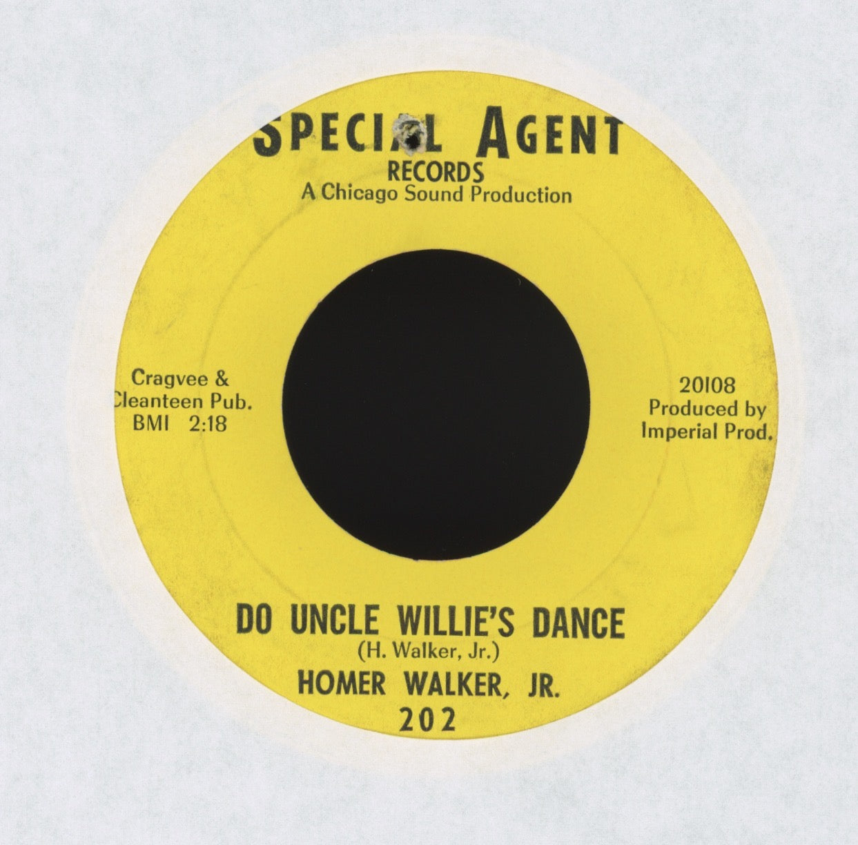 Homer Walker, Jr. - Move Back Baby on Special Agent R&B 45