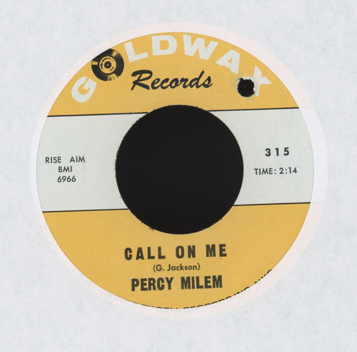 Percy Milem - Call On Me on Goldwax Northern Soul 45