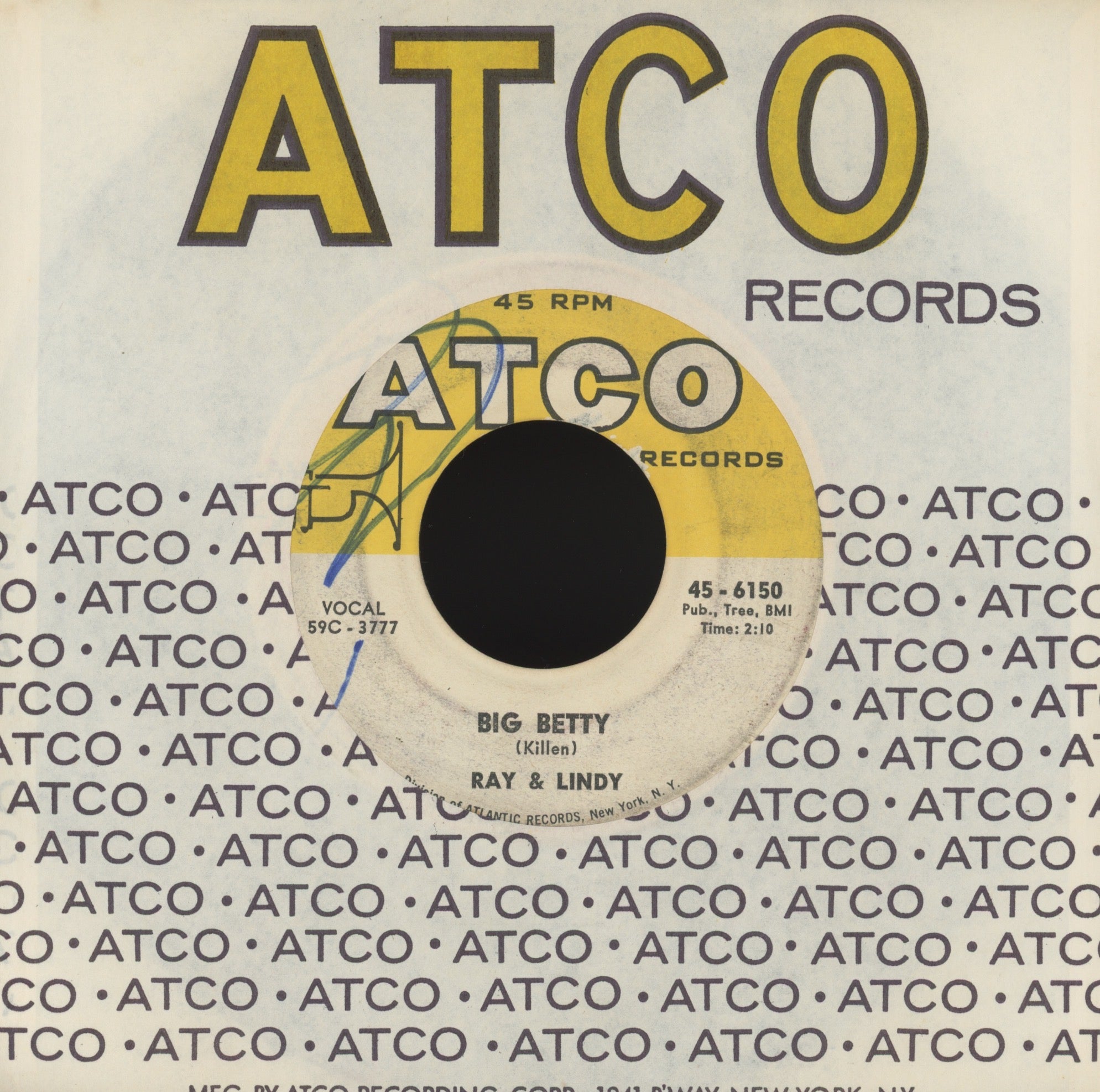 Ray & Lindy - Big Betty on Atco R&B Rocker 45