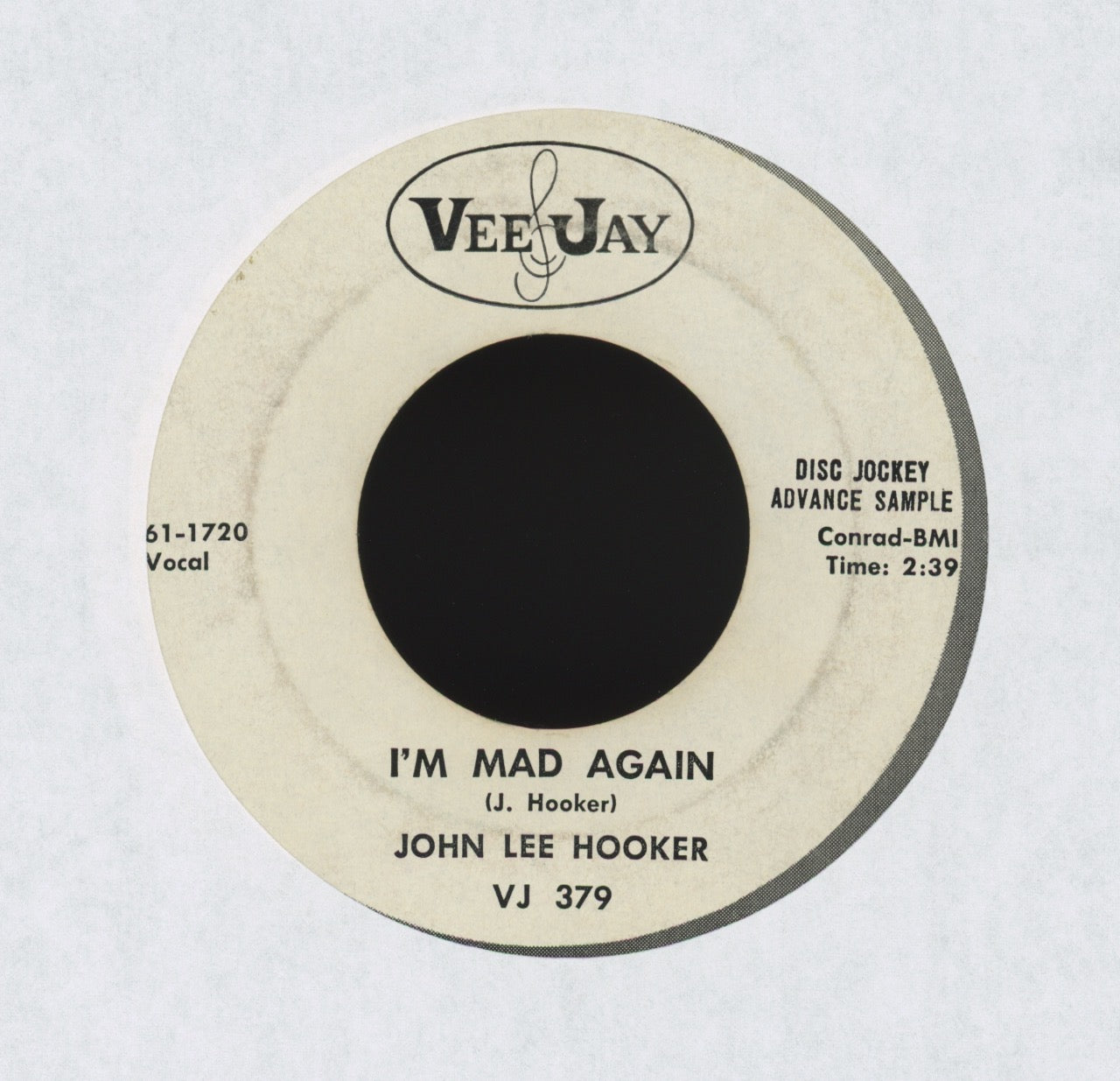 John Lee Hooker - I'm Going Upstairs on Vee Jay Promo R&B Blues 45