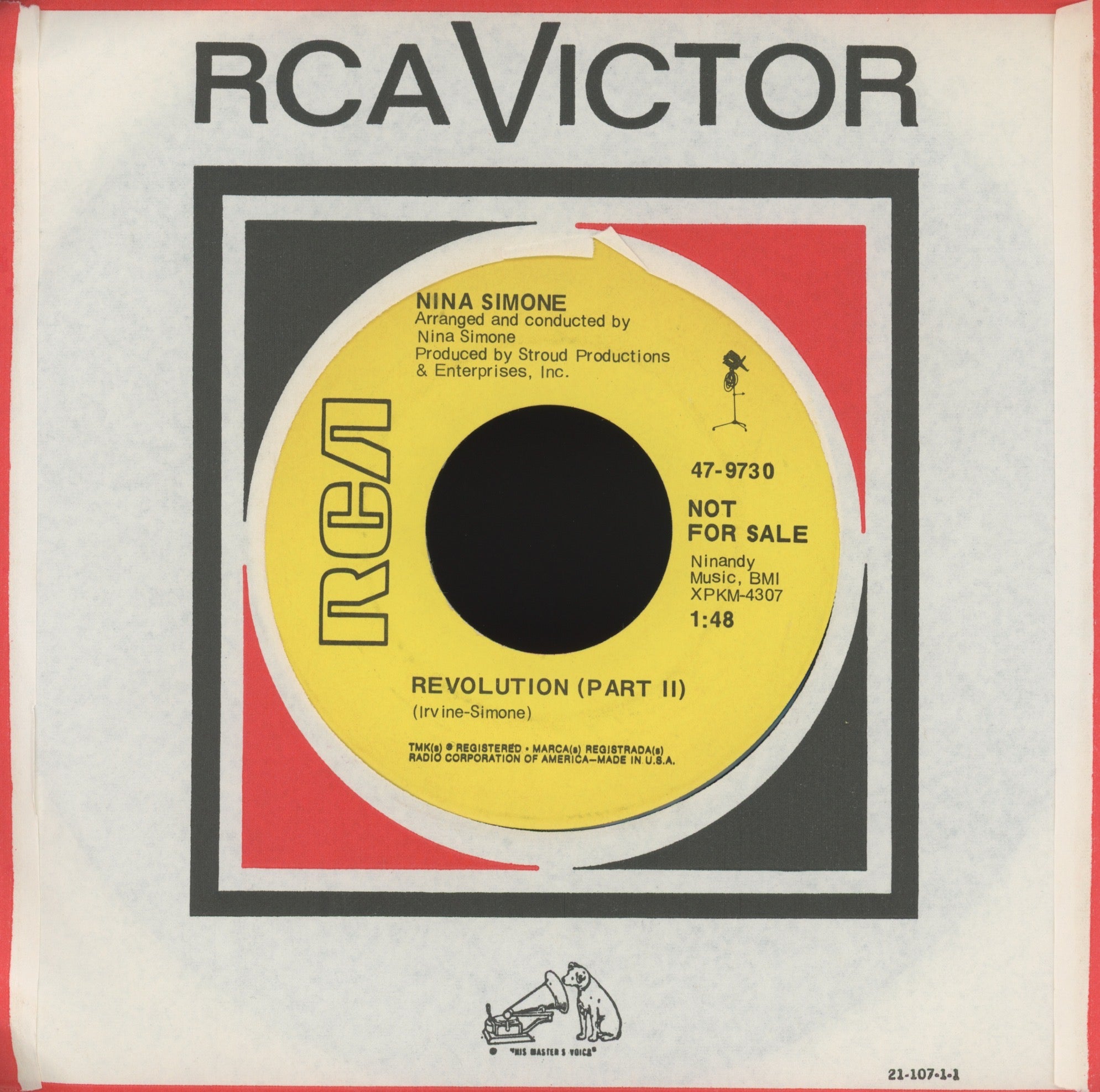 Nina Simone - Revolution on RCA Promo Soul Jazz 45