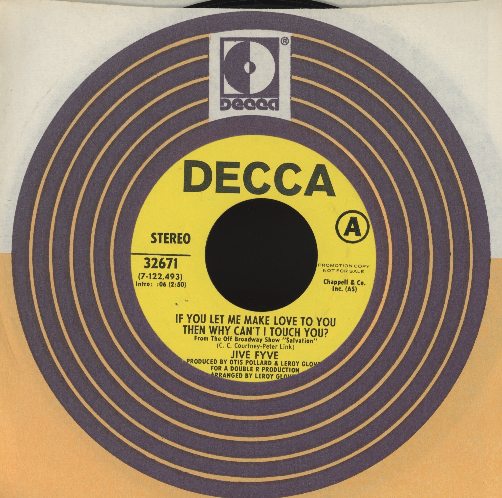 The Jive Five Fyve - You Showed Me The Light of Love on Decca Promo Northern Soul 45