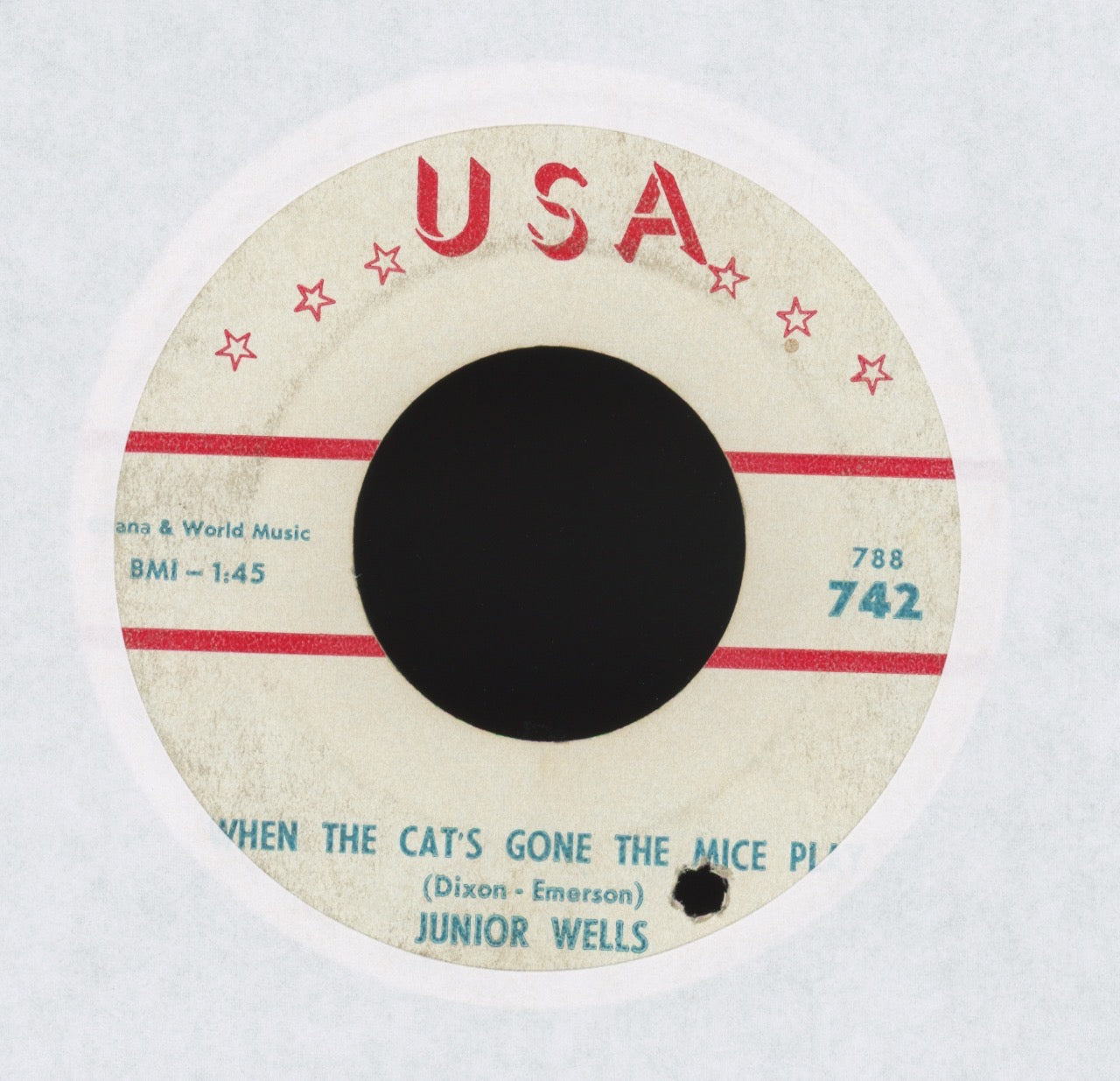 Junior Wells - When The Cat's Gone The Mice Play on U.S.A. R&B 45