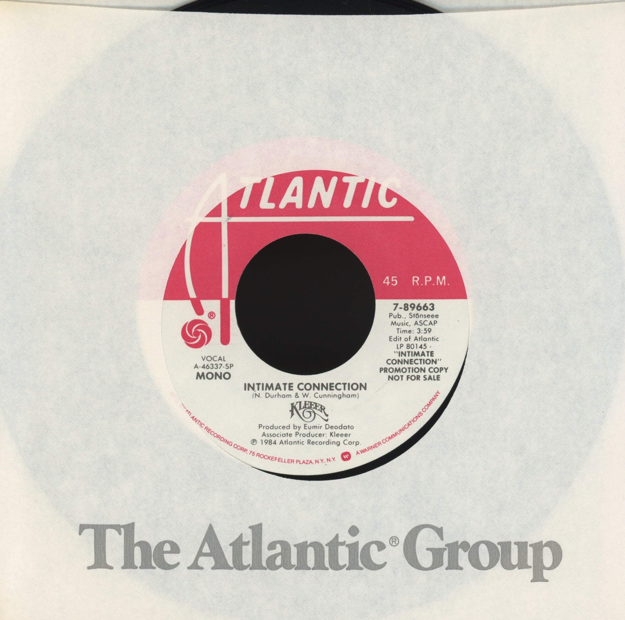 Kleeer - Intimate Connection on Atlantic Promo Modern Soul 45