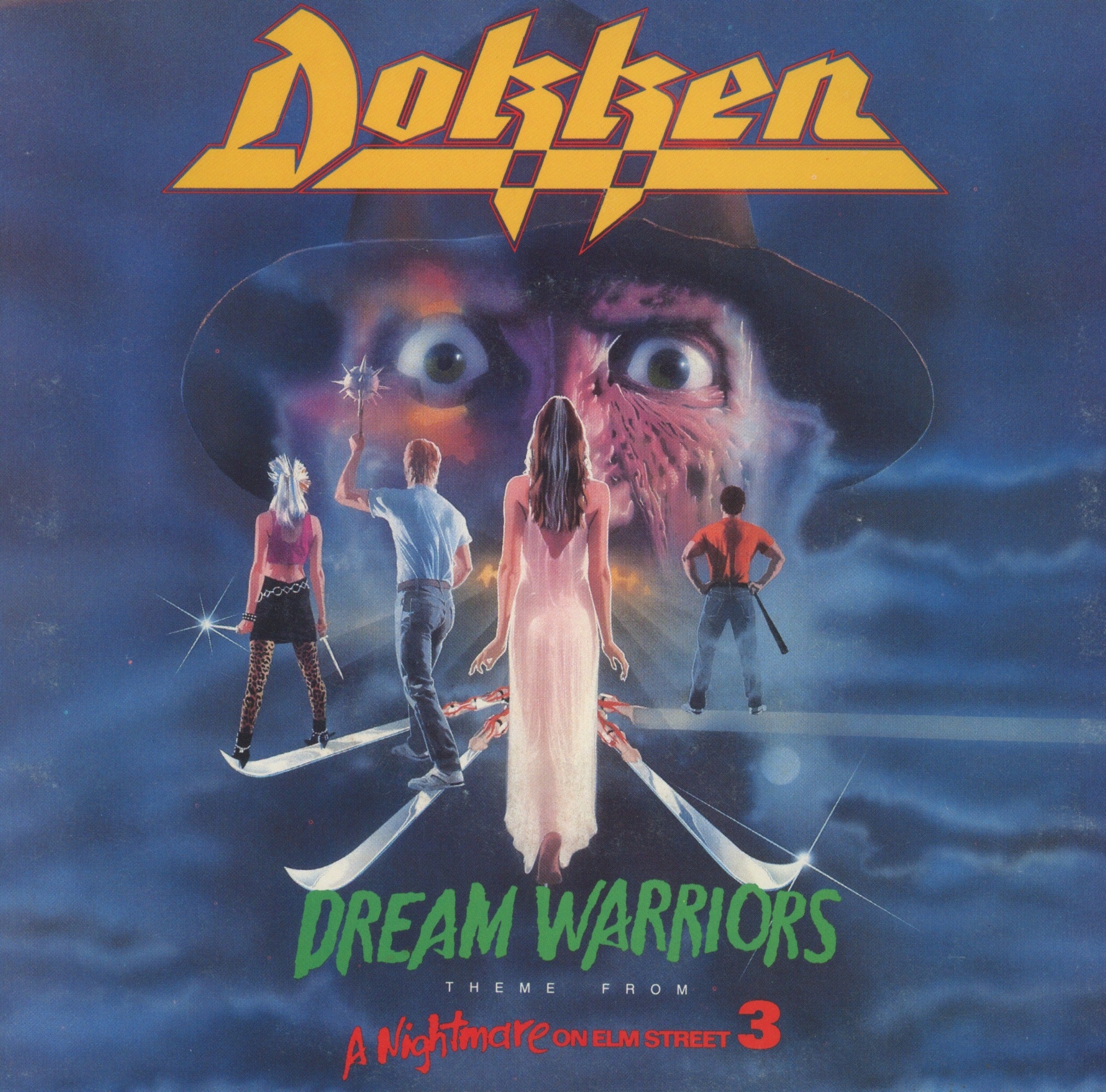 Dokken - Dream Warriors on Elektra Metal 45 With Picture Sleeve
